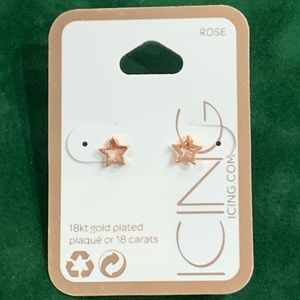 5/$30! MIX & MATCH! ICING 18k Rose Gold Plated Tiny STAR STUD EARRINGS!